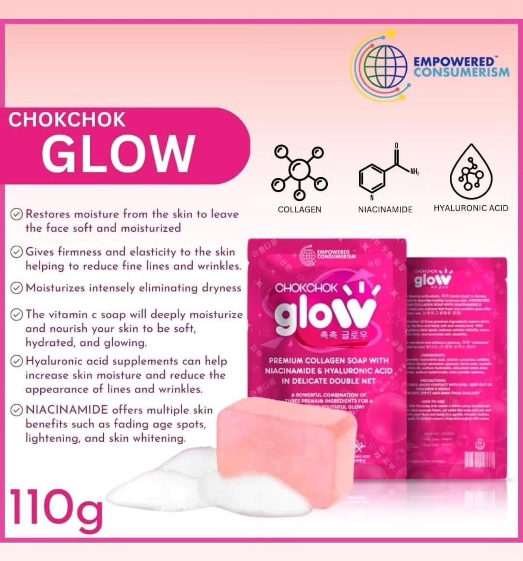 ChokChok Glow – Korean Collagen Soap with Niacinamide, Hyaluronic Acid & Vitamin C