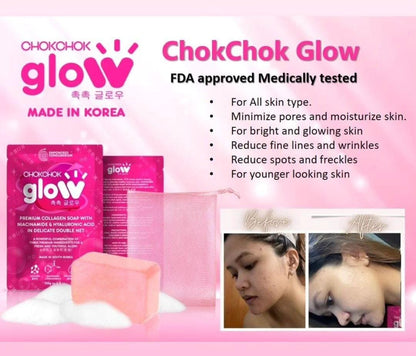 ChokChok Glow – Korean Collagen Soap with Niacinamide, Hyaluronic Acid & Vitamin C