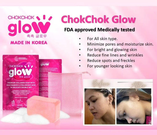 ChokChok Glow – Korean Collagen Soap with Niacinamide, Hyaluronic Acid & Vitamin C
