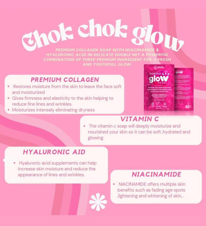 ChokChok Glow – Korean Collagen Soap with Niacinamide, Hyaluronic Acid & Vitamin C